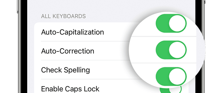 autocorrectie iphone